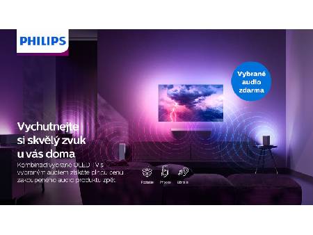 Vytvořte si excelentní zvuk s OLED TV Philips s audio produktem zdarma