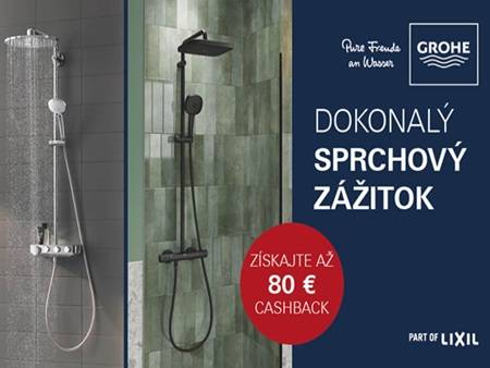 Získajte až 80 EUR späť pri kúpe sprchových systémov GROHE