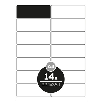 Altryal Etikety Top Stickbílé A4 99,1 x 38,1 mm 14 etiket 100 ks