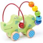 Bigjigs Toys - Дървено крокодилче спирала с мъниста (BB070)