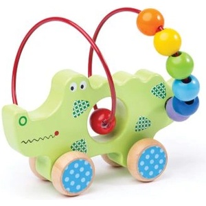 Bigjigs Toys - Дървено крокодилче спирала с мъниста (BB070)