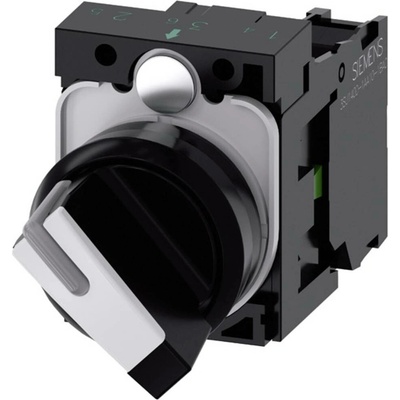 Siemens 3SU11002BF601BA0 3SU1100-2BF60-1BA0 kloubový spínač plastový přední prstenec otočný přepínač černá, bílá 1 x 90