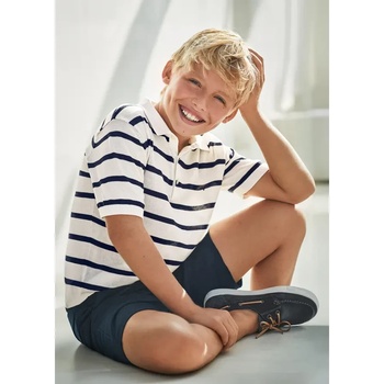 Image 1 of MAYORAL Поло тениска райе с къс ръкав трокотаж бяло-синьо за момче Mayoral