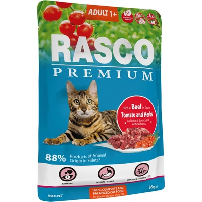 Rasco Premium Cat Adult hovädzie v šťave 85 g