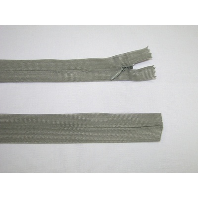 Zips krytý 3mm šedá nedeliteľný 40cm dederon