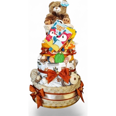 BabyTorta štvorpatrová plienková torta pre bábätko LESNÉ ZVIERATKA 2