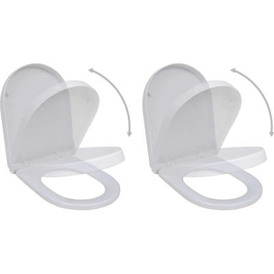 vidaXL Тоалетни седалки с плавно затваряне, 2 бр, пластмаса, бели (275928)