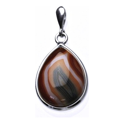 Čištín Stříbrný přívěsek kapka přírodní karneol,sardonyx P 1491