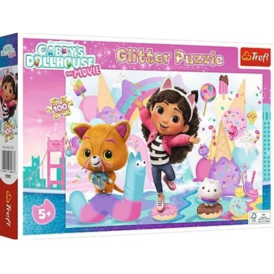 Trefl Glitter Puzzle 100 Къщата на Габи за кукли (93987)