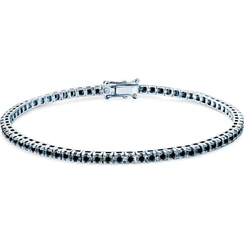 SAVICKI Тенис гривна Luminy 2, 3 мм: бяло злато, черни диаманти