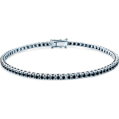 SAVICKI Тенис гривна Luminy 2, 3 мм: бяло злато, черни диаманти