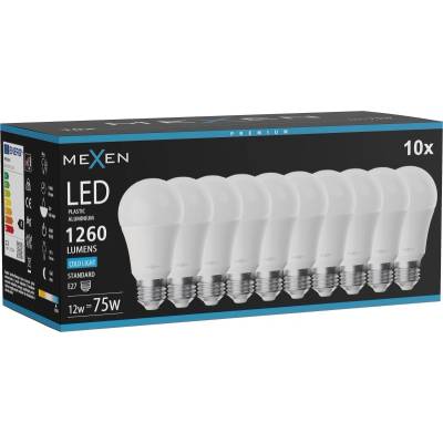 Mexen Nova 10x LED крушка E27, A60, 12W, Студена - 6500K, 1260 lm - L100-E27-1265-01x10 (L100-E27-1265-01x10)