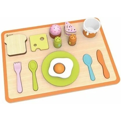 Classic World Детски дървен комплект закуска - зелен