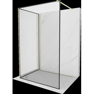 Mexen Kioto стена за душ Walk-in 120 x 70 см, черна рамка, златна четка - 800-120-212-55-70-070 (800-120-212-55-70-070)
