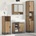 vidaXL Комплект мебели за баня 3 бр. Дъб 35 x 37, 5 x 188, 5 см (3402439)