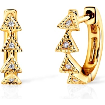 SAVICKI Обеци халка, триъгълник Savicki: злато, диаманти