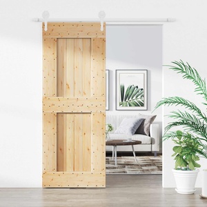 vidaXL Преплъзваща се врата Естествено и бяло 80 x 210 cm (3445142)