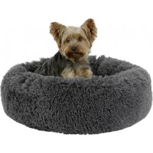 Kerbl Cosy Bed Fluffy - Пухкаво, плюшено, кръгло легло за куче - сиво, 60х18 см, Германия 80409