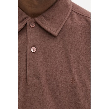 Samsoe Samsoe Тениска с яка Samsoe Samsoe SAKVISTBRO в кафяво с изчистен дизайн M10000053 (M10000053)