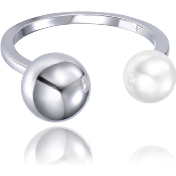 Minet Stříbrný prsten s perlou JMAS7046SR