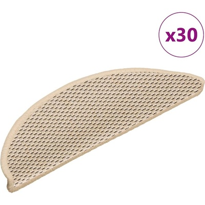 vidaXL Samolepicí rohože na schody Sisal-Look 30 ks 56x17x3 cm Berber