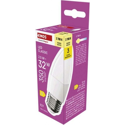 Emos LED žárovka Classic svíčka E27 2,5 W 32 W 350 lm teplá bílá ZQ4D11