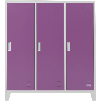 Carmen Метален шкаф Carmen CR-1605-3 JZ - сив / светлолилав