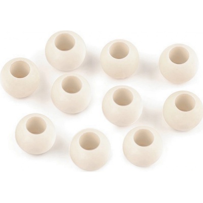 Prima-obchod Plastové korálky matné s velkým průvlekem 10x12 mm, barva 25 (18) krémová světlá