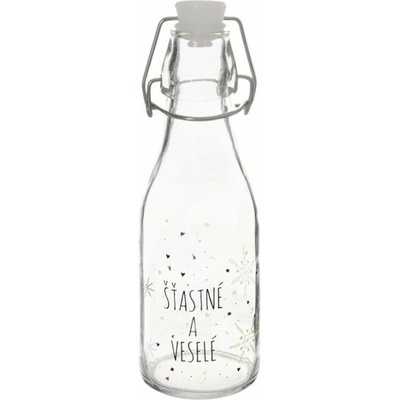 ORION Láhev sklo/kov klip uzávěr VLOČKA 0,16 l bílá
