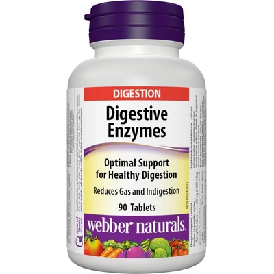 Webber Naturals Digestive Еnzymes, 90 таблетки, Webber Naturals (3201 WN)