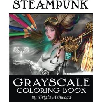 Steampunk Grayscale Coloring Book