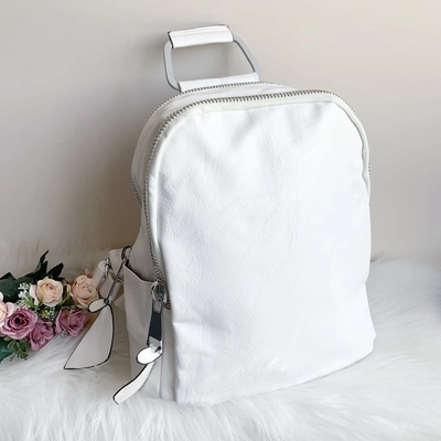 Бяла раница с метална дръжка модел-8104