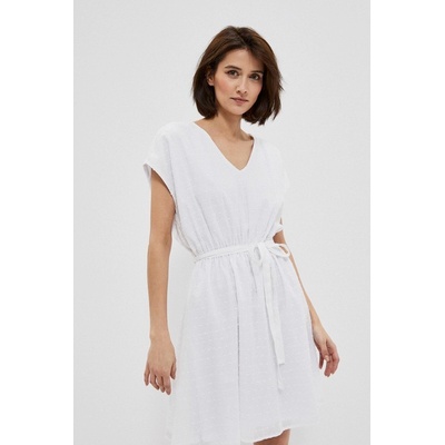 Moodo Plumeti fabric dress šedá