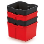 Prosperplast Пластмасови кутии 157x140x105mm Черно/червено 4бр (KXBS1614-S411/3020)