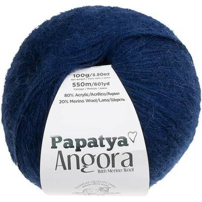 BELLATEX Příze Angora Merino Papatya 100 g - 5280 tmavě modrá