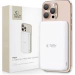 Tech-Protect LifeMag Qi2 Magnetic Wireless Charging Power Bank 10000 mAh 15W - преносима външна батерия с USB-C порт, USB-A изход и безжично зареждане с MagSafe (бял)