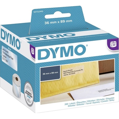 DYMO etikety v roli 99013 S0722410 89 x 36 mm fólia priehľadná 260 ks trvalé adresná nálepky; S0722410