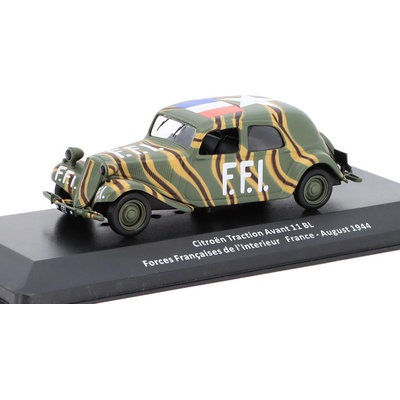 DeAgostini Citroen Traction Avant 11 BL Forces Francaises De I'Interieur France August 1944časopis Vojenské automobily s modelem 101:43