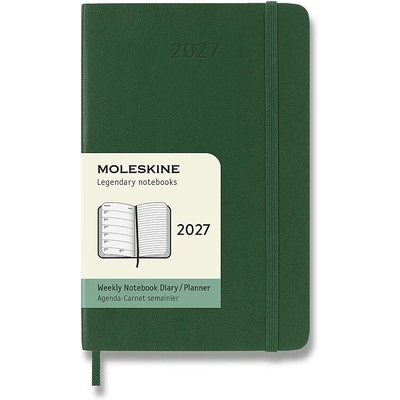 Moleskine A6 týdenní 2027 zelený
