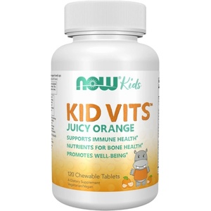 NOW Kid Vits [120 Дъвчащи таблетки] Портокал