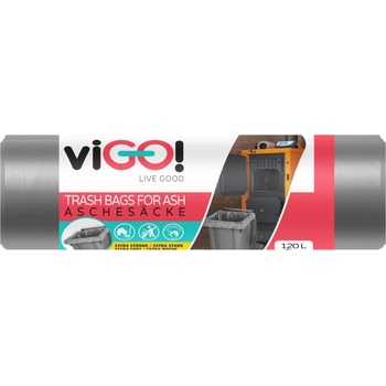 viGO! pytle na tříděný odpad 120 l LDPE 50 µm 6 ks šedé
