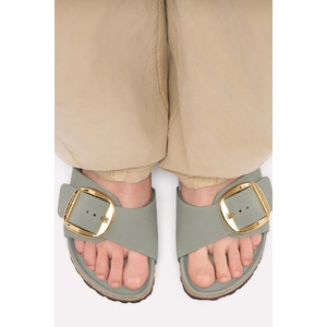 Birkenstock чехли дамски от кожа Madrid Big Buckle Oiled Leather - answear - 234,50 лв