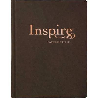 Inspire Catholic Bible NLT (Leatherlike, Dark Brown): The Bible for Coloring & Creative Journaling