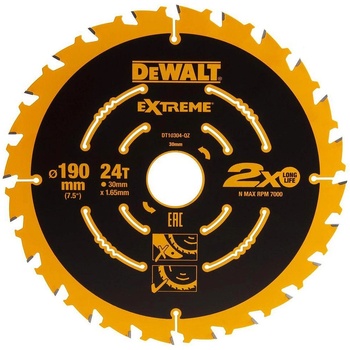 DEWALT Циркулярен диск за дърво DeWALT Extreme DT10304, 190x30 мм, 24T (UNI-09675)