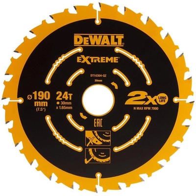 DEWALT Циркулярен диск за дърво DeWALT Extreme DT10304, 190x30 мм, 24T (UNI-09675)