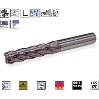 SK antivibrační fréza pr. 16,0 x 64,0 mm 4bř. 39°/41° TiAlN , CERANIT 82.1600