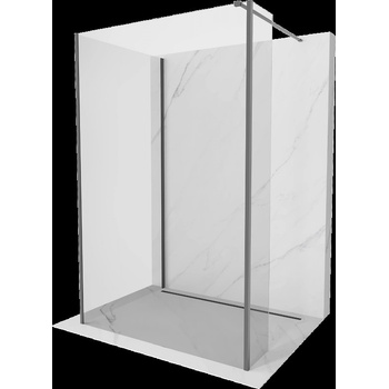 Mexen Kioto стена за душ Walk-in 120 x 80 x 30 см, прозрачна, gun metal - 800-120-080-221-95-00-030 (800-120-080-221-95-00-030)