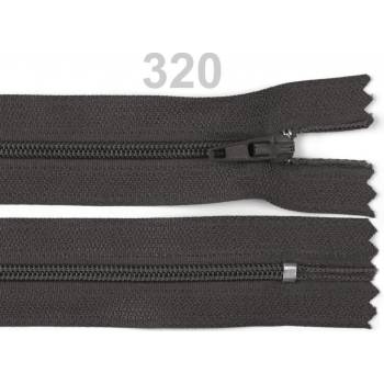 Zip spirálový 3mm nedělitelný 30cm (šatový) 100ks - 4 Kč / ks 322 Black