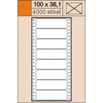 S&K LABEL Samolepící tabelační etikety 100 x 36,1 mm jednořadé 4000 etiket