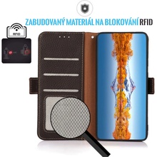 AppleMix pre Apple iPhone 16 Plus - stojan - blokovanie RFID - kožené - hnedé